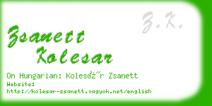 zsanett kolesar business card